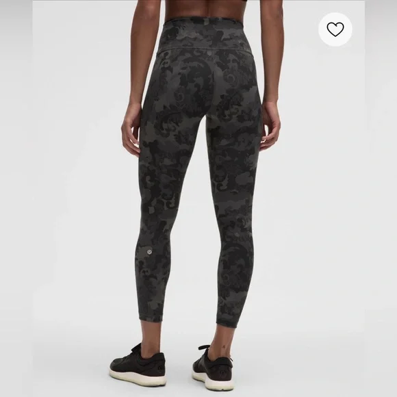 Lululemon Wunder Train High-Rise Tight 25" Leggings Hidden Heritage Lace Black - Picture 2 of 13